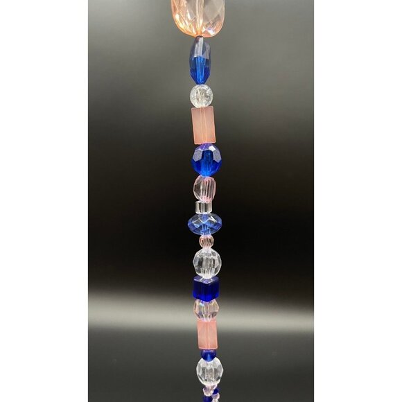 Beaded Suncatcher Pink Blue Crystal Prism Hanging Patio Decor Yard Art Tree - Picture 7 of 10